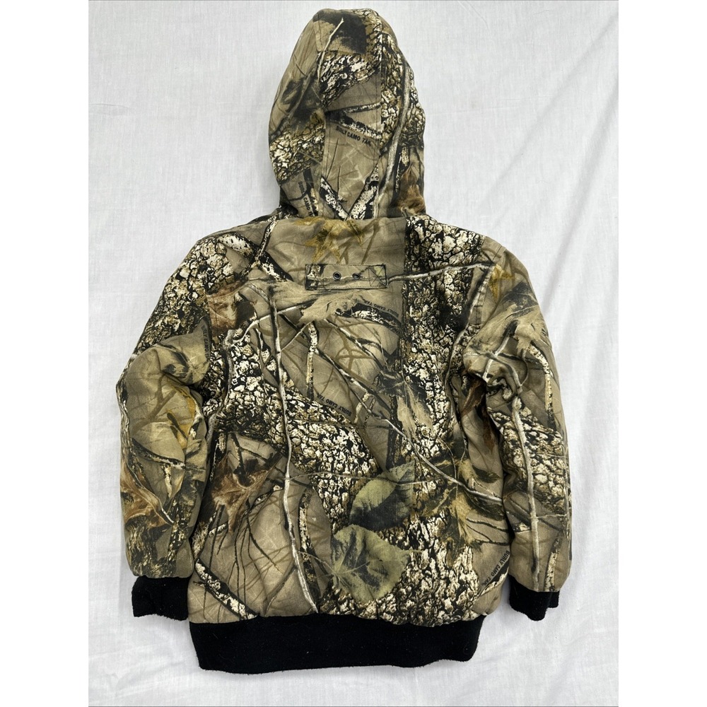 WFS Burly Camo Hooded Hunting Coat Jacket Kids Size M Quilted Lined Full-Zip - Picture 2 of 10